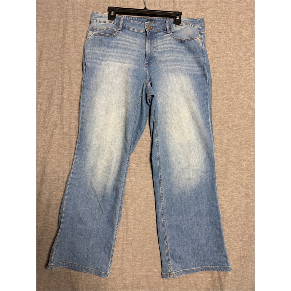 J. Jill Barely Flare Jeans Womens 16R Light Wash High Rise Stretch Denim Blue